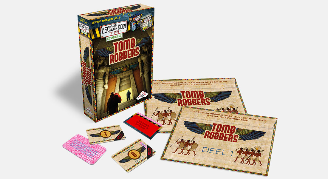 Escape Room The Game uitbreiding Tomb Robbers met spelonderdelen