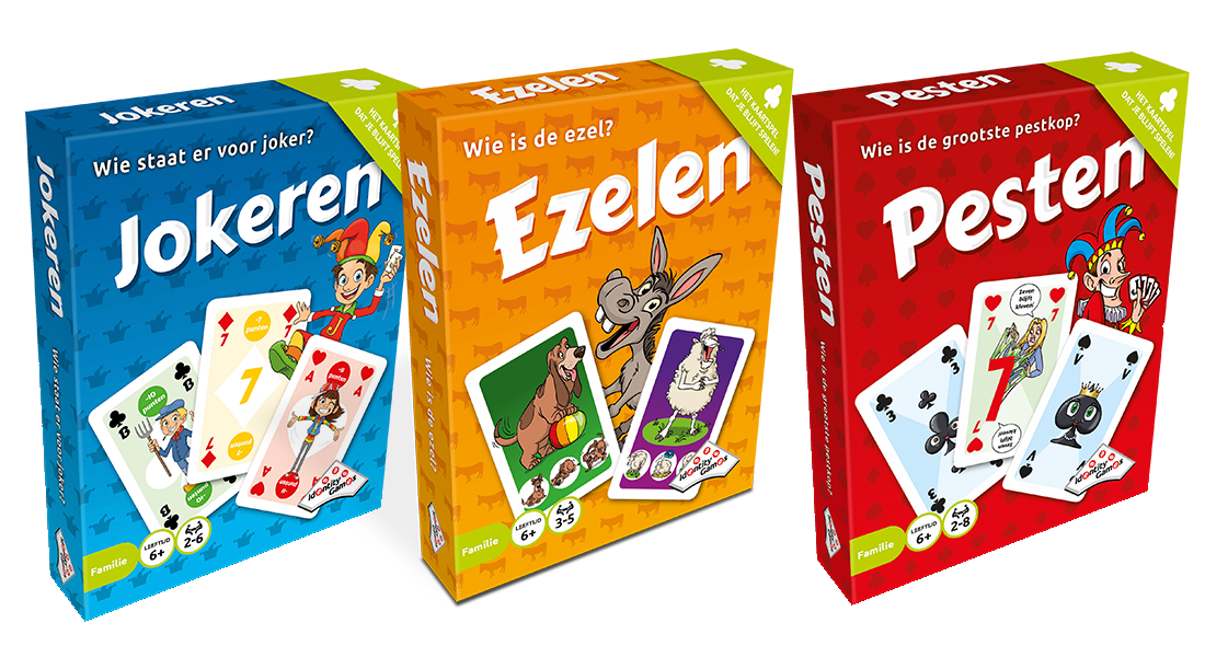 pesten, ezelen, jokeren kaartspellen