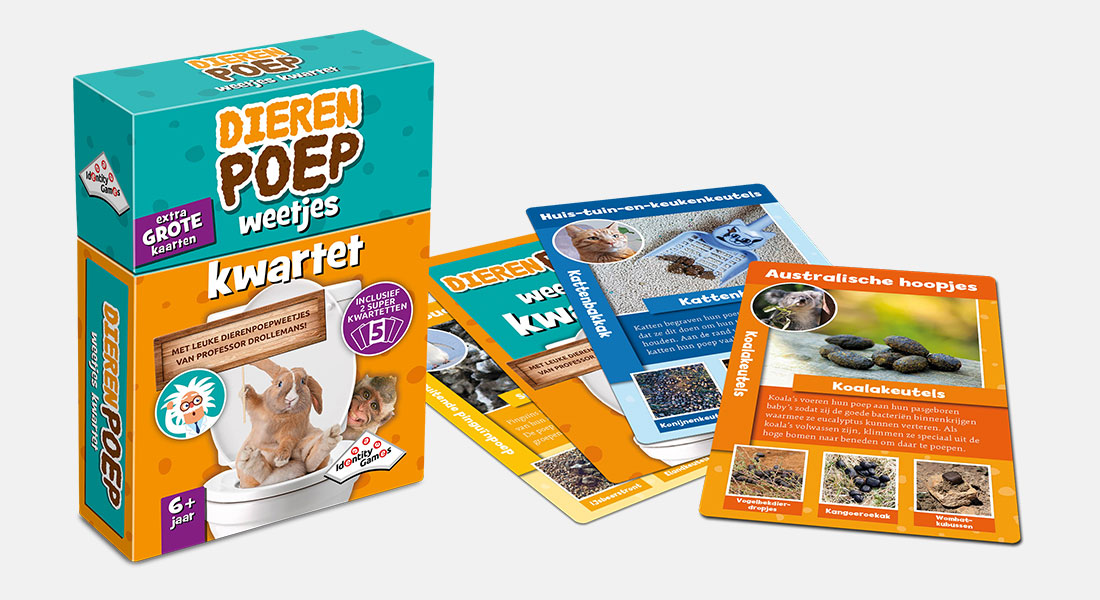 Dierenpoep Weetjeskwartet met spelonderdelen