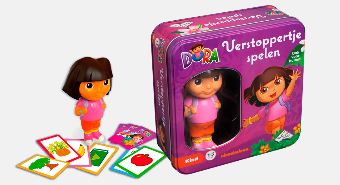 Dora Verstoppertje spelen met spelonderdelen