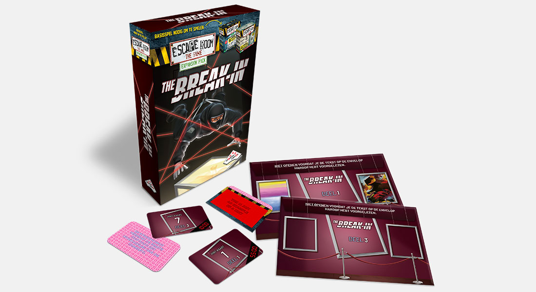Escape Room The Game uitbreiding The Break-In met spelonderdelen