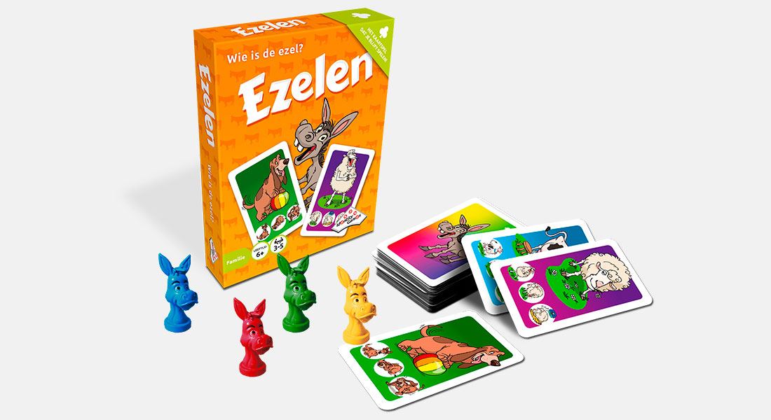 Ezelen kaartspel met spelonderdelen