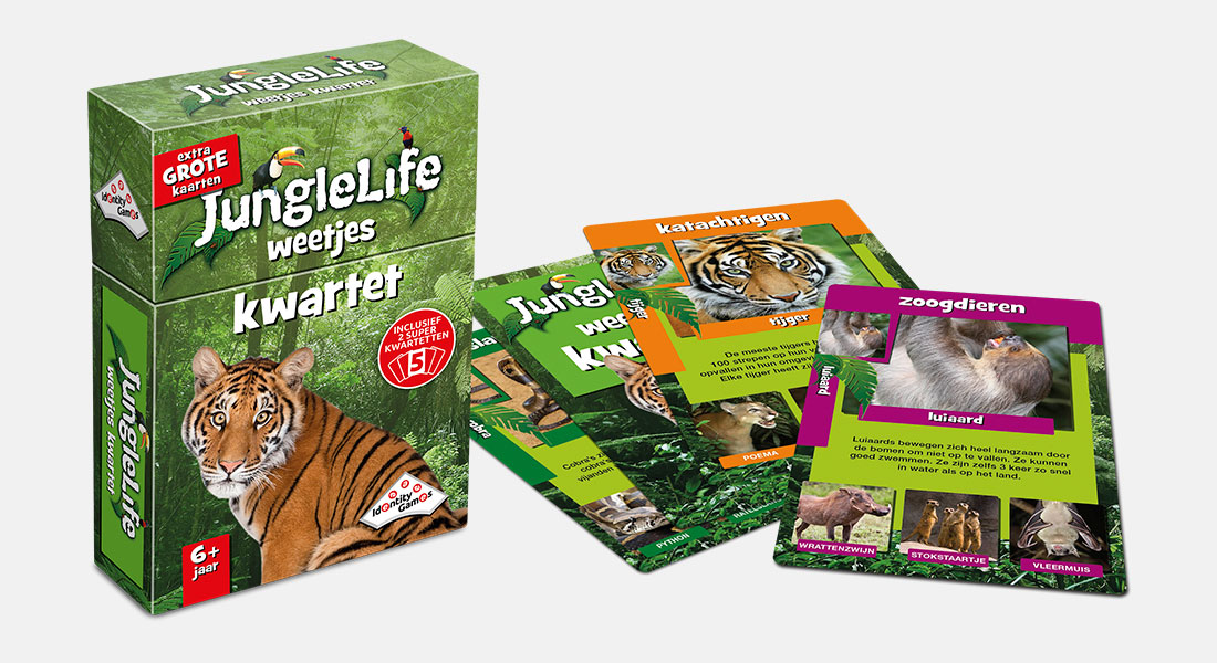 Jungle Weetjeskwartet met speelkaarten
