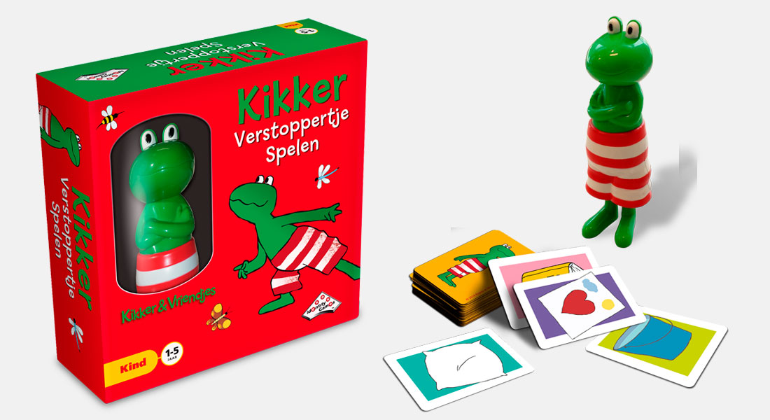 Kikker Verstoppertje spelen met spelonderdelen