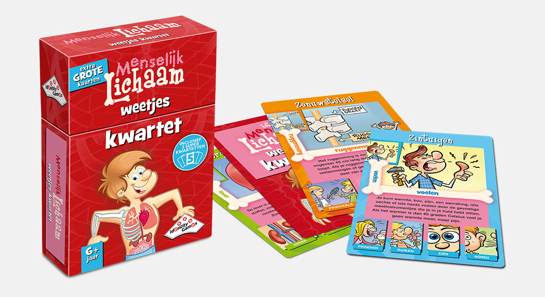 Menselijk Lichaam Weetjeskwartet met speelkaarten
