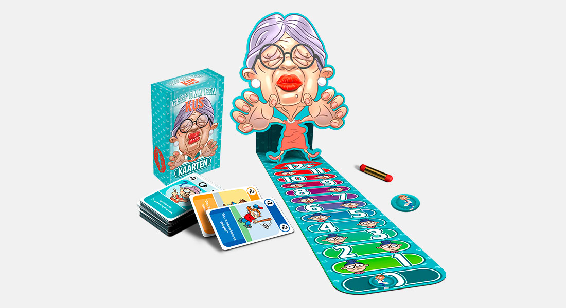 Geef oma een kus met spelonderdelen