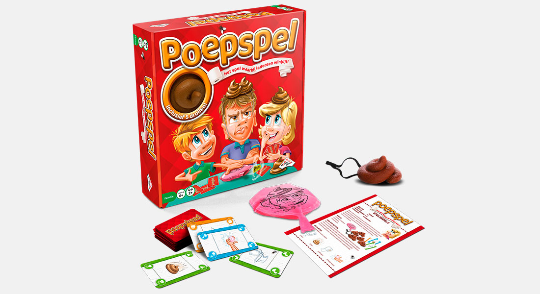 Poepspel met spelonderdelen