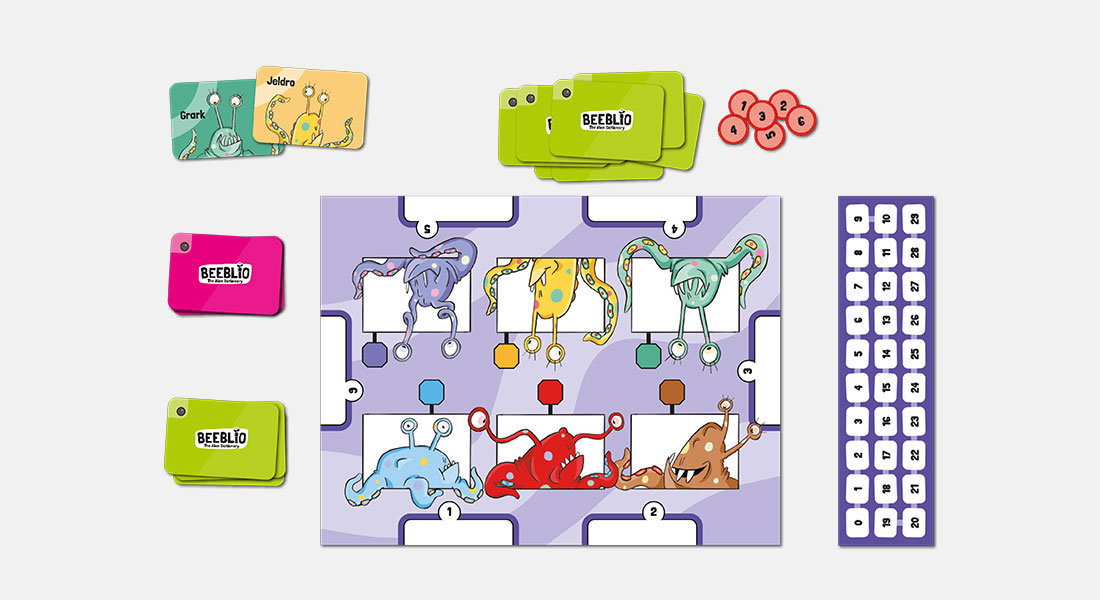 Beeblio spelonderdelen